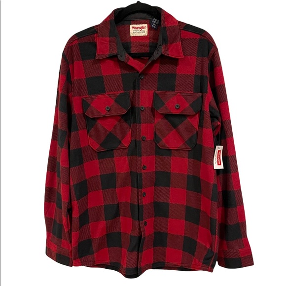 *NEW* Men’s Wrangler Authentic Fleece Flannel Shirt - Picture 1 of 4